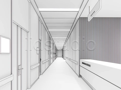 Hospital corridor 6 3D Model