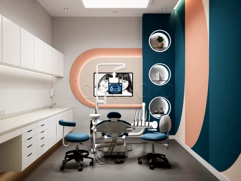 Modern Dental Clinic Complete Interior Scene 3D Model