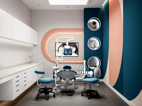 Modern Dental Clinic Complete Interior Scene 3D Model