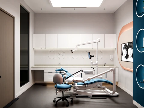 Modern Dental Clinic Complete Interior Scene 3D Model