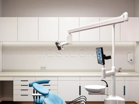 Modern Dental Clinic Complete Interior Scene 3D Model