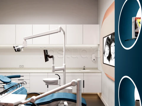 Modern Dental Clinic Complete Interior Scene 3D Model