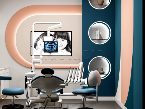 Modern Dental Clinic Complete Interior Scene 3D Model