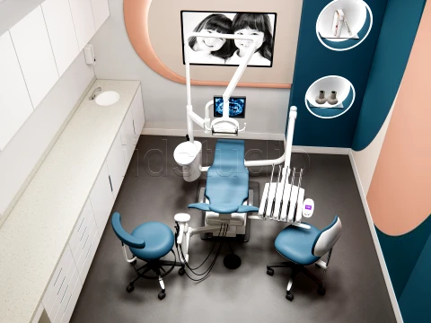 Modern Dental Clinic Complete Interior Scene 3D Model