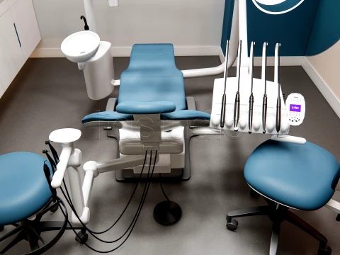 Modern Dental Clinic Complete Interior Scene 3D Model