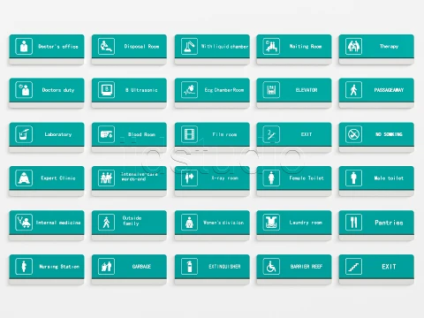Hospital Departmental Guide Signage 0 3D Model
