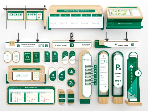 Hospital Departmental Guide Signage 1 3D Model