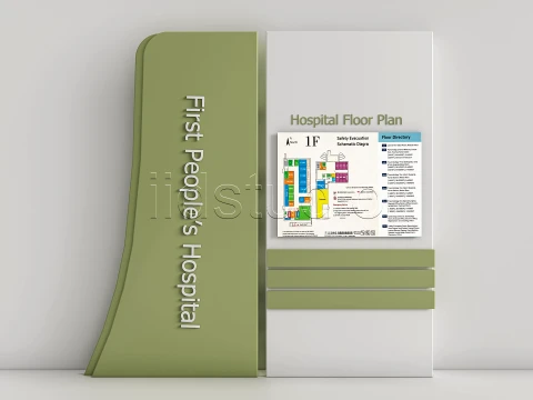 Hospital Departmental Guide Signage 5 3D Model