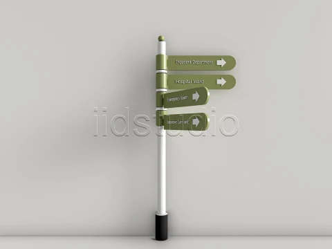 Hospital Departmental Guide Signage 5 3D Model