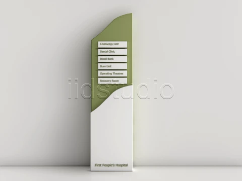 Hospital Departmental Guide Signage 5 3D Model