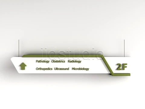 Hospital Departmental Guide Signage 5 3D Model