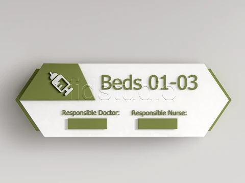 Hospital Departmental Guide Signage 5 3D Model