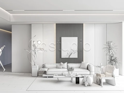 LIVING ROOM 4 3D Model