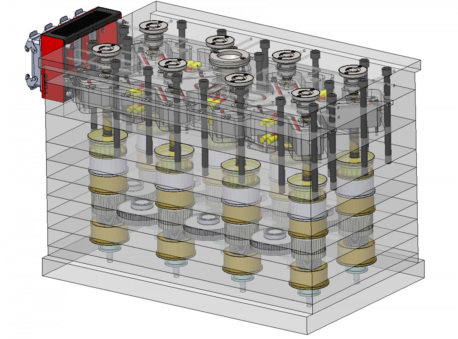 Plastic Injection Mold Design - Gearbox Lid Mold 3D Model .c4d .max .obj .3ds .fbx .stl .blend 