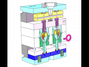 Plastic Injection Mold Design-Rubber Pump Mold Modelo 3D