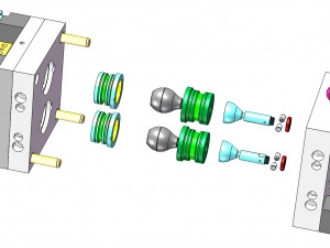 Plastic Injection Mold Design-Rubber Pump Mold Modelo 3D