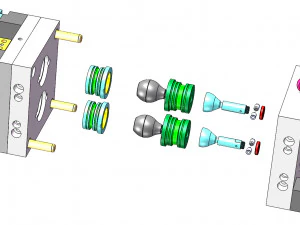 Plastic Injection Mold Design-Rubber Pump Mold 3D Model