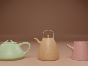 Set 10 clay jug in pastel color 3D Model