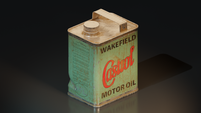Game ready of an old castrol oil canister 3Dモデル .c4d .max .obj .3ds .fbx .stl .blend 