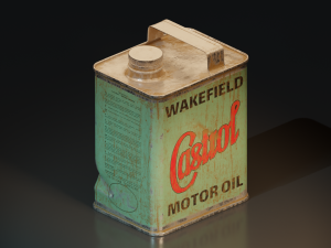 Game ready of an old castrol oil canister 3D Модель