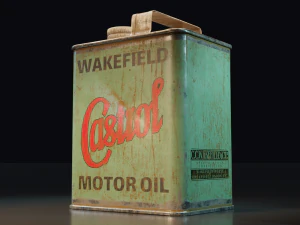 Game ready of an old castrol oil canister 3D Model