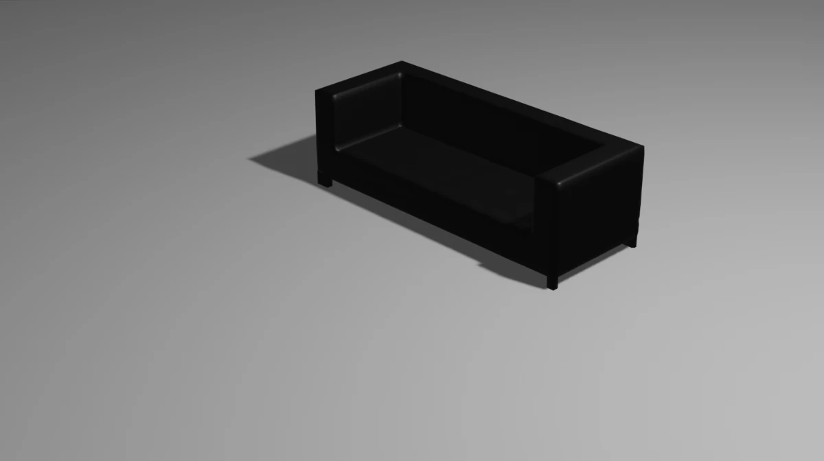 Black sofa 3D Model .c4d .max .obj .3ds .fbx .stl .blend 
