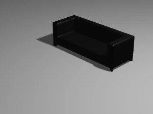 sof&aacute; negro Modelo 3D