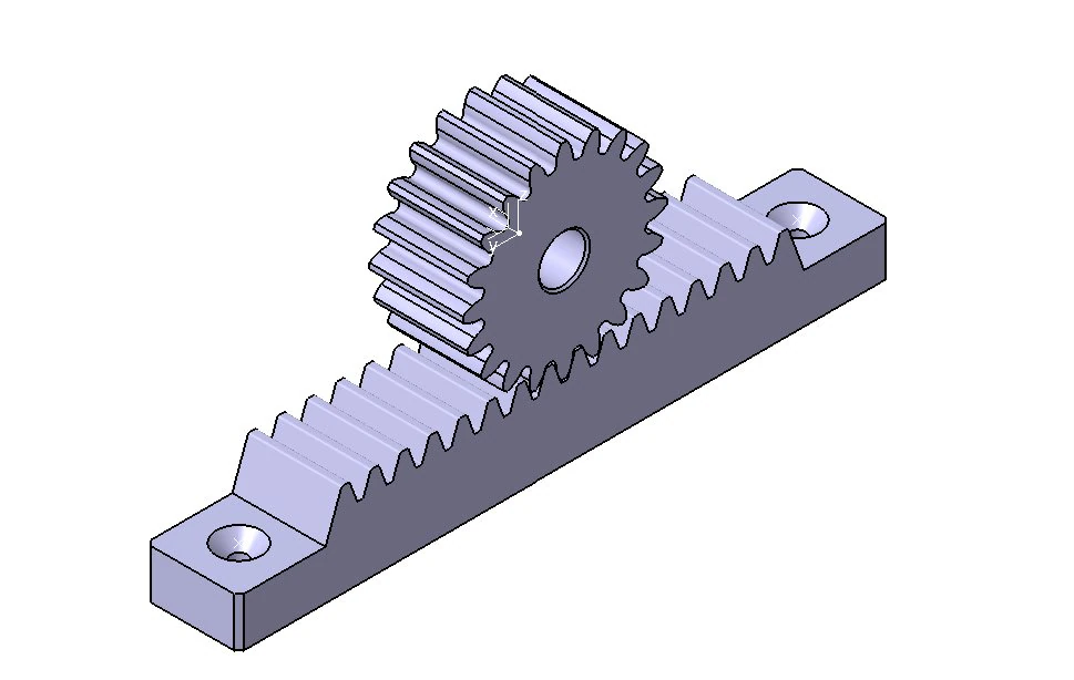 Rack and Pinion Assembly 3D Model .c4d .max .obj .3ds .fbx .stl .blend 