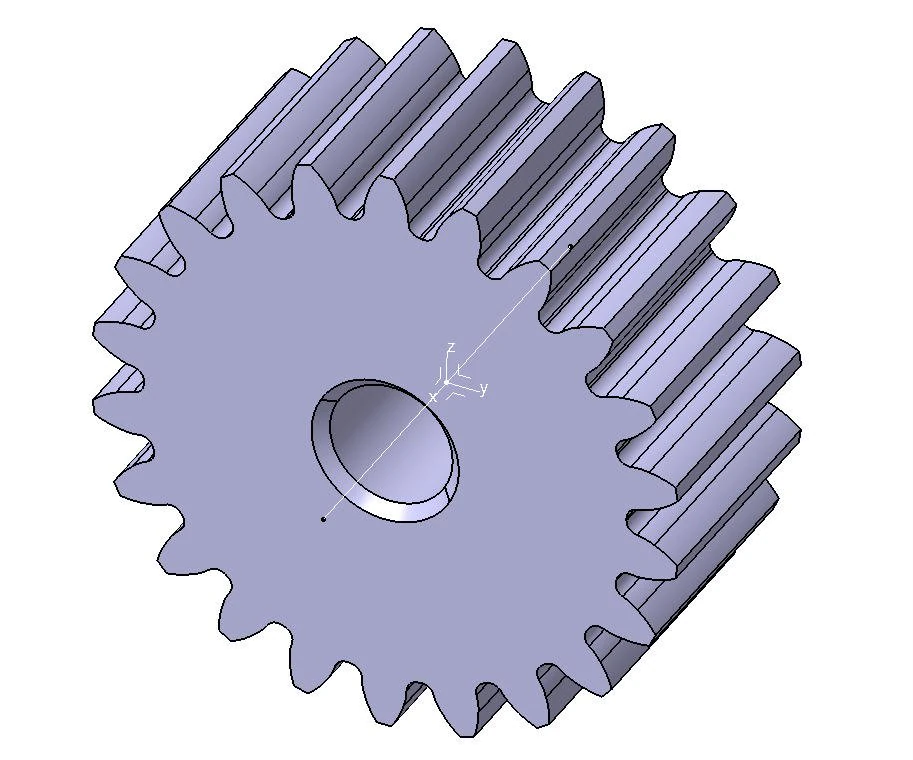 M2 Z22 SPUR GEAR B20 3D Model .c4d .max .obj .3ds .fbx .stl .blend 