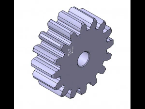 M3 Z16 D&Uuml;Z DİŞLİ B20 3D Model