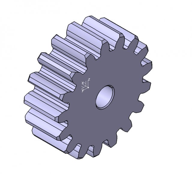 M3 Z17 SPUR GEAR B20 3D Model .c4d .max .obj .3ds .fbx .stl .blend 