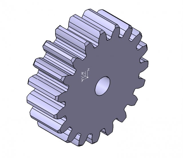 M3 Z19 SPUR GEAR B20 3D 모델 .c4d .max .obj .3ds .fbx .stl .blend 
