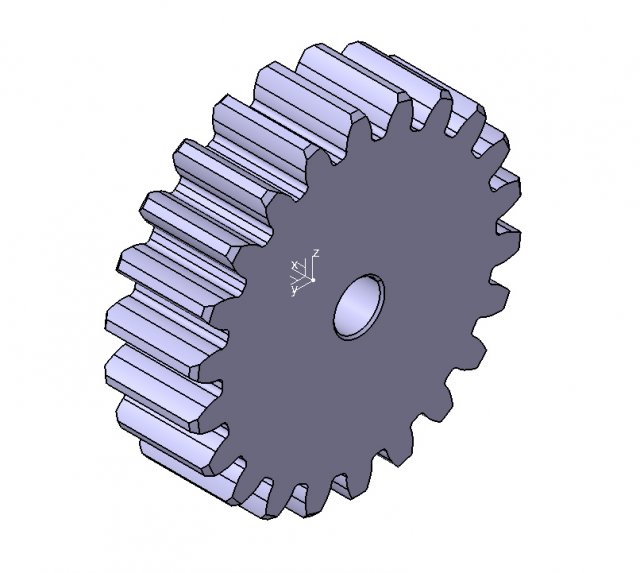 M3 Z22 SPUR GEAR B20 3D 模型 .c4d .max .obj .3ds .fbx .stl .blend 