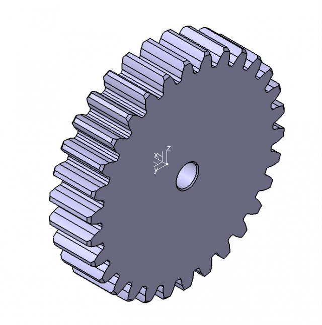 M3 Z30 SPUR GEAR B20 3D 모델 .c4d .max .obj .3ds .fbx .stl .blend 