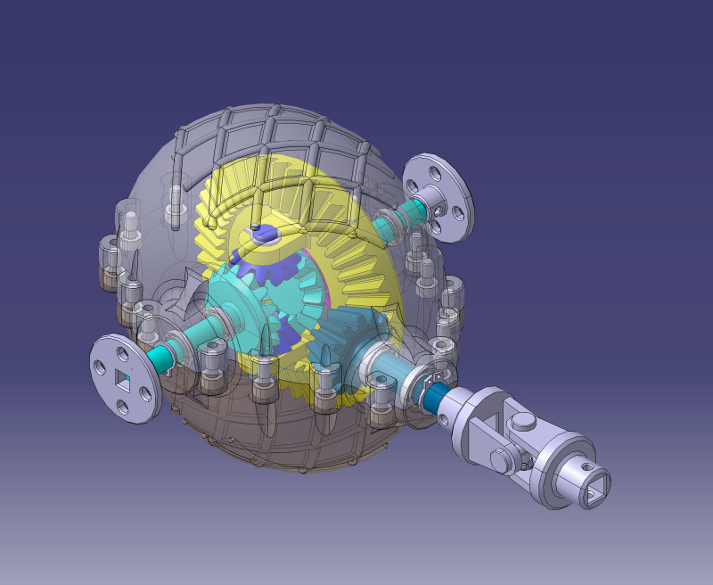 High-Quality Differential Gear 3D Model .c4d .max .obj .3ds .fbx .stl .blend 
