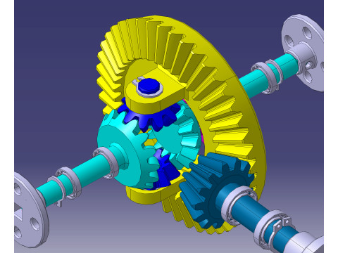 High-Quality Differential Gear 3D Model