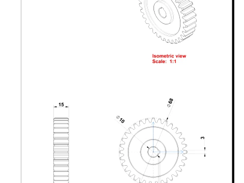 SPURGEARMODULE232TEETH stlstp 3D Model