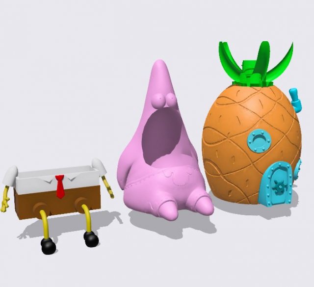 Kit cocina de Bob Esponja 3Dプリントモデル .c4d .max .obj .3ds .fbx .stl .blend 