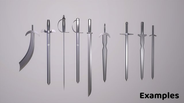 Sword Parts Collection - Create Your Own Stunning Blades 3D-Modell .c4d .max .obj .3ds .fbx .stl .blend 