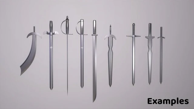 Sword Parts Collection - Cre&euml;er je eigen prachtige zwaarden 3D Model .c4d .max .obj .3ds .fbx .stl .blend 