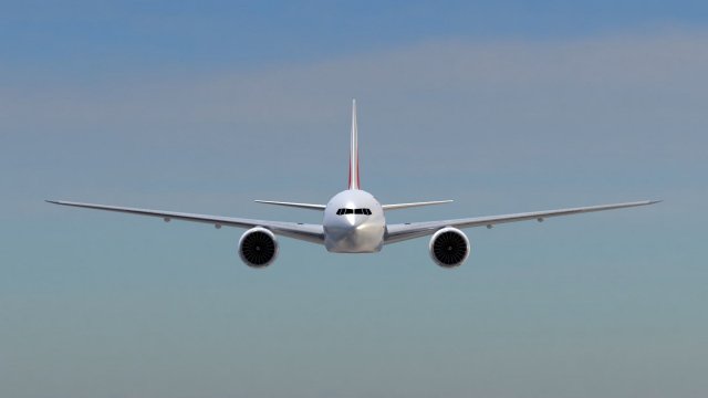 Emirates Boeing 777-300ER 3D Модель .c4d .max .obj .3ds .fbx .stl .blend