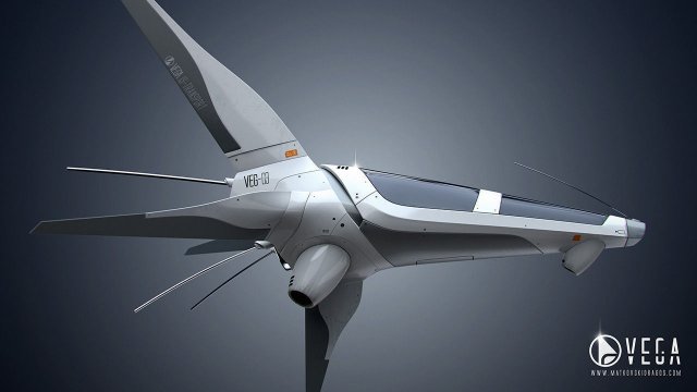 VEG-03 Spaceship 3D 模型 .c4d .max .obj .3ds .fbx .stl .blend 