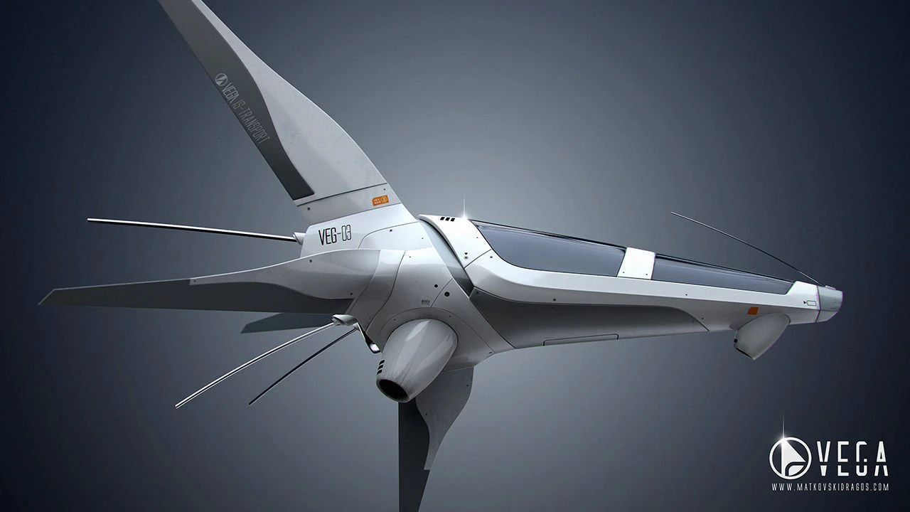 VEG-03 Spaceship 3D Model .c4d .max .obj .3ds .fbx .stl .blend