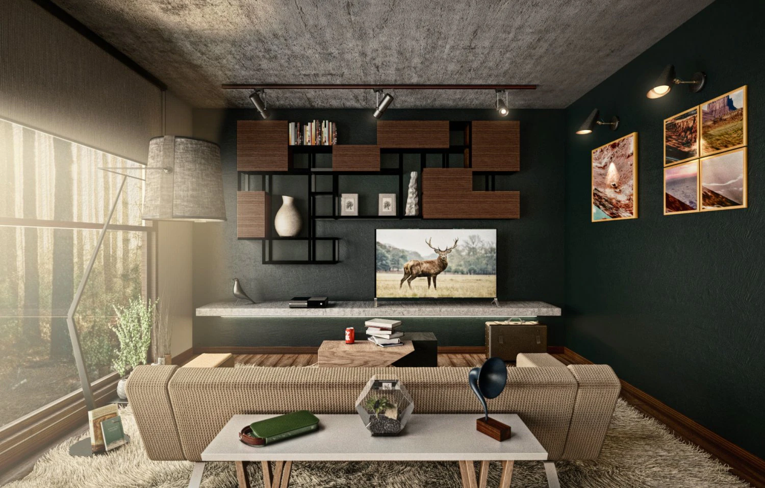 Living Room 3D Model .c4d .max .obj .3ds .fbx .stl .blend 