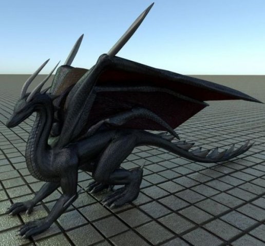 Black dragon Model 3D .c4d .max .obj .3ds .fbx .stl .blend 