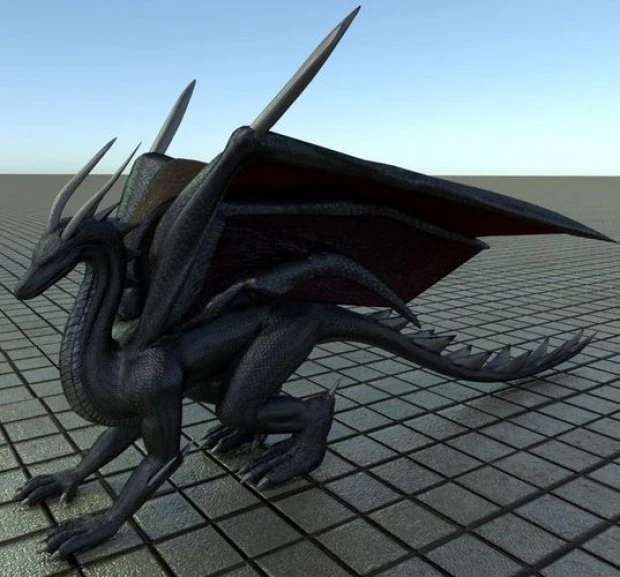 Black dragon 3D Model .c4d .max .obj .3ds .fbx .stl .blend 