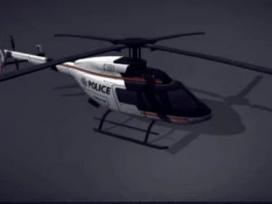 Carro de polícia e helicóptero Modelo 3D
