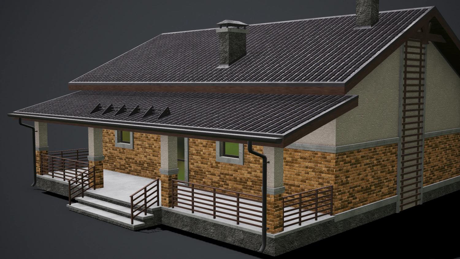 Cottage 3D Model .c4d .max .obj .3ds .fbx .stl .blend 