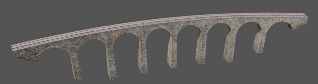 Railway Stone Bridge 3D 模型 .c4d .max .obj .3ds .fbx .stl .blend 