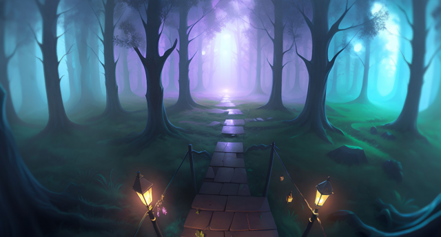 SkyBox Enchanted Forest Model 3D .c4d .max .obj .3ds .fbx .stl .blend 